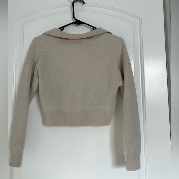 Wilfred Aritzia Clara Merino wool Polo Collared Sweater size medium preppy - Picture 3 of 11